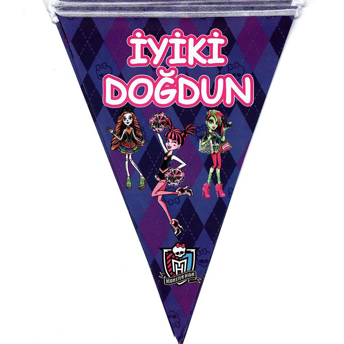 Monster High Temalı Üçgen Flama Bayrak Süs