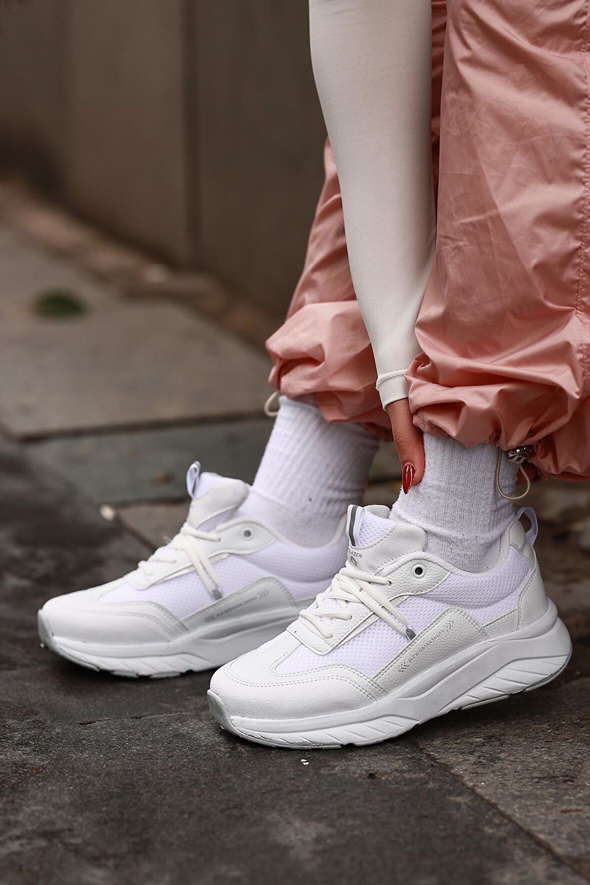 Kadın Fileli Sneaker Ortopedik Taban Günlük Spor Ayakkabı
