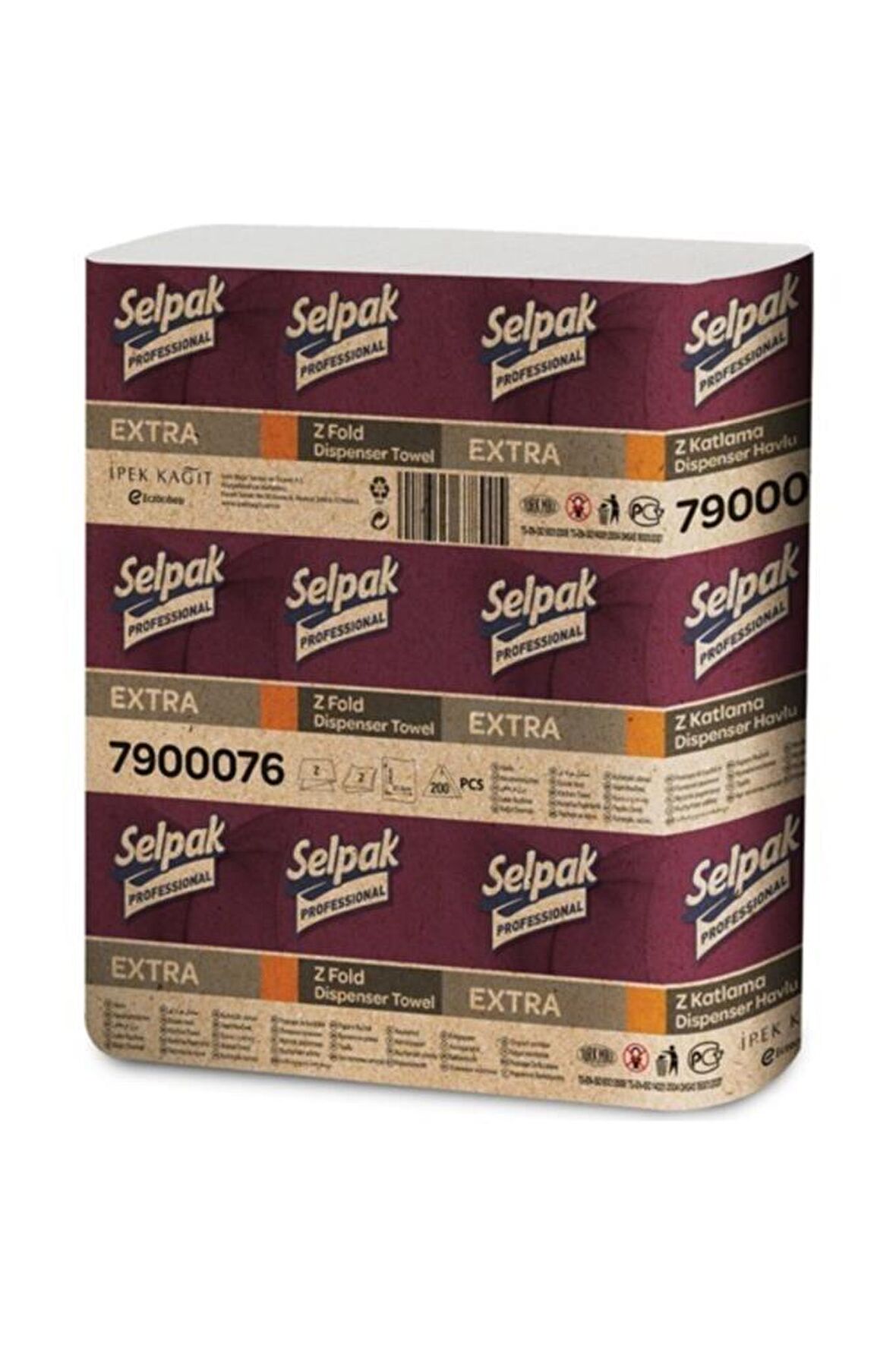 Selpak Professional Extra Z Katlama Dispenser Havlu 200'lü 12 Pkt