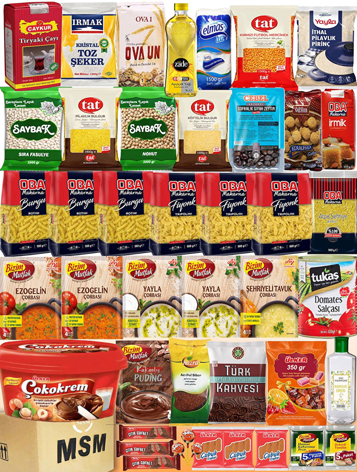 Ramazan Paketi Lux Erzak Kolisi 43 Parça Çocuklar İçin Çikolata Setli Kolonya Ve Şekerli Paket No 6