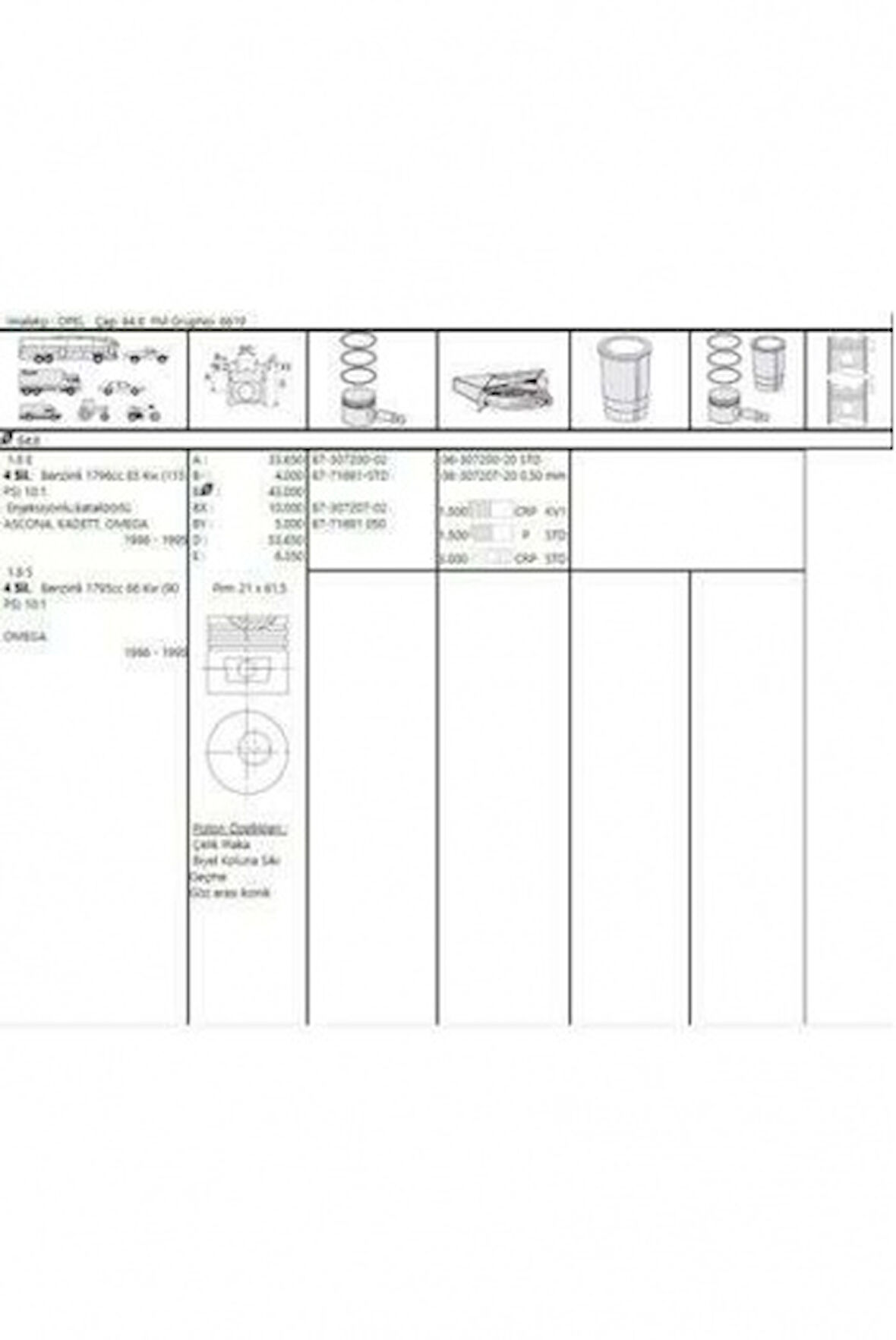 Opel Motor Segman 18nv C18nz Vectra A Omega A 85.80mm 100 (1.5x1.5x3.0) - Akd 222-3534-100