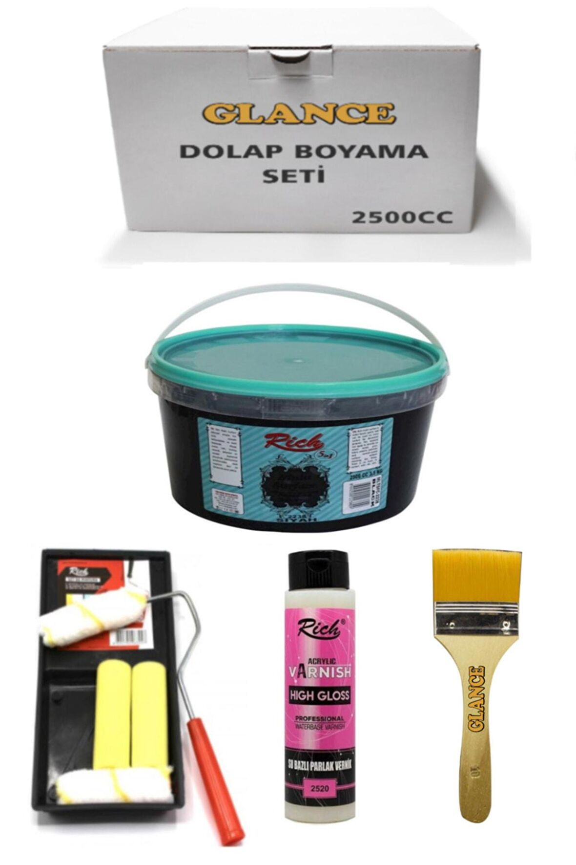 Multi Surface 2500cc Siyah (3,5kg) Genel Amaçlı Boyama Seti