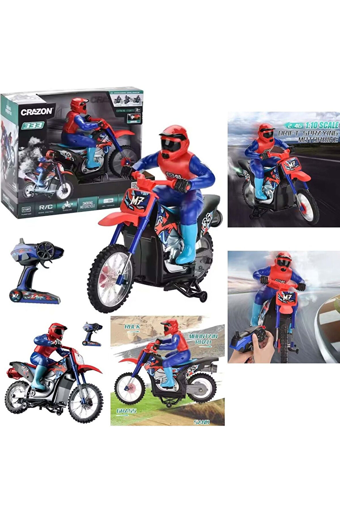 Uzaktan Kumandalı Duman Atan Şarjlı Motorsiklet