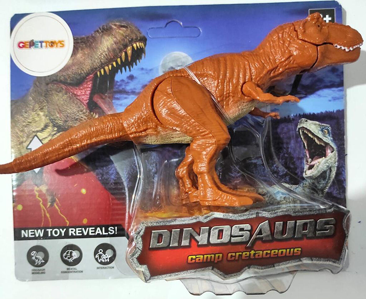 WS5305 Ağzı ve Eklem Yerleri Hareket Ettirilebilir T-Rex Dinazor Figürü Açık Kahverengi