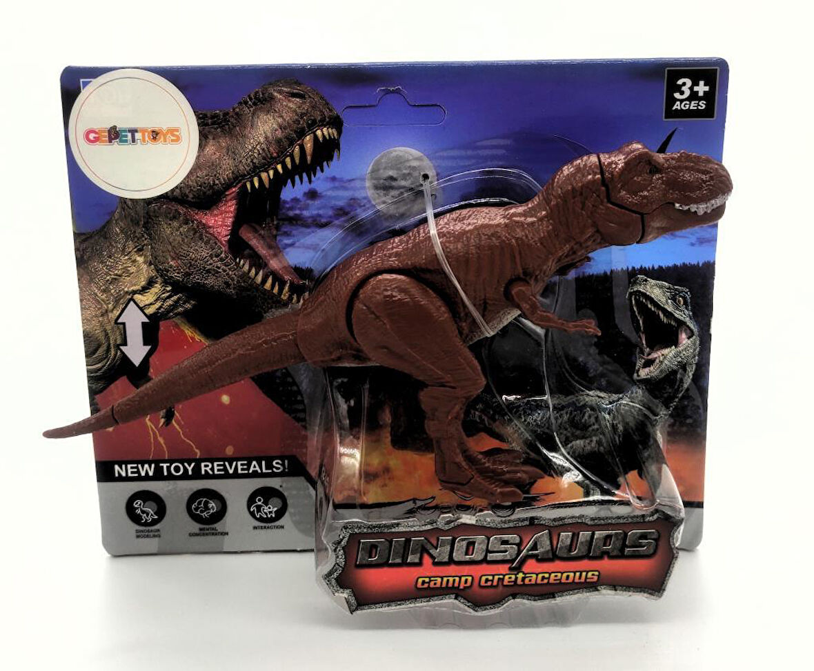 WS5305 Ağzı ve Eklem Yerleri Hareket Ettirilebilir T-Rex Dinazor Figürü Kahverengi