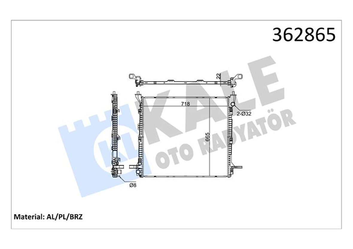 Vag Motor Su Radyatoru Crafter 17> [brazıng] [718x665x22] - Kale 362865