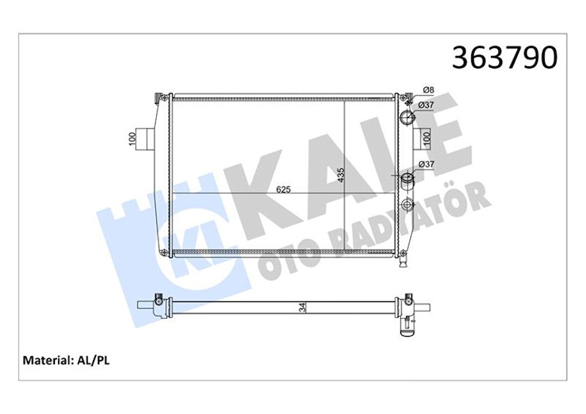 İveco Ticarı Motor Radyatoru Daıly II 89>96 34mm - Kale 363790