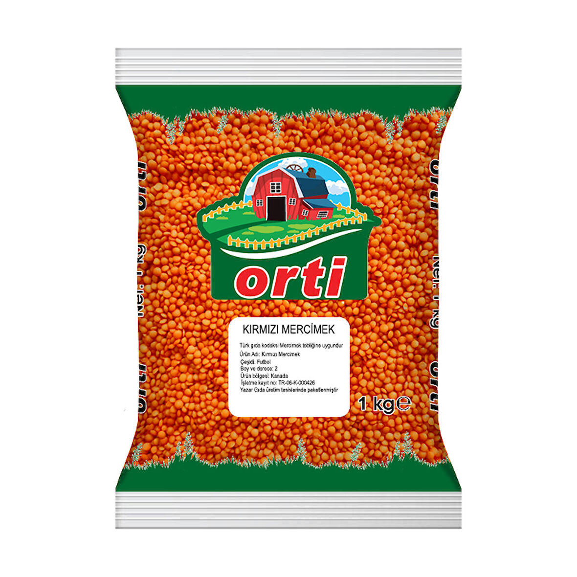 Orti Kırmızı Mercimek 1Kg