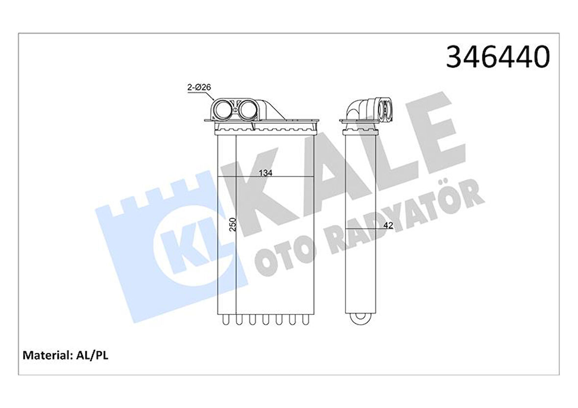 Psa Kalorıfer Radyatoru C2 C3 C3 II C3 Plurıel 1,4 1,6 Hdi 02>09 P1007 1,4 Hdi 05>07 - Kale 346440