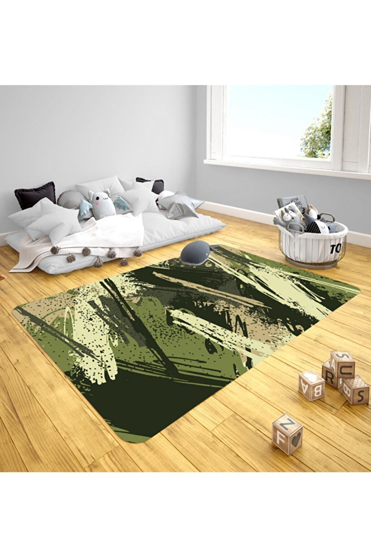 Aktif Çocuk Odası Takımı Uyumlu Kaydırmaz Halı 120x180