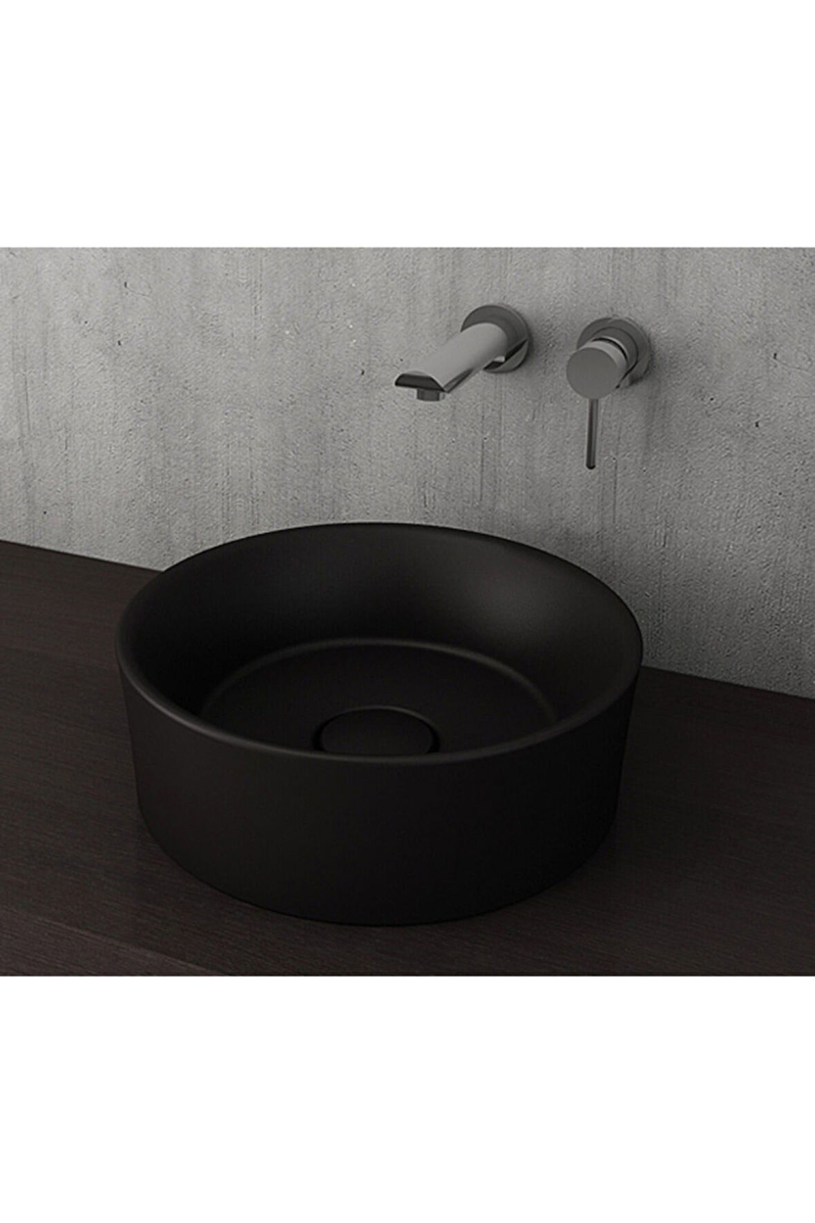Vessel Yuvarlak Çanak Lavabo 38 Cm M. Siyah 1174-004-0125