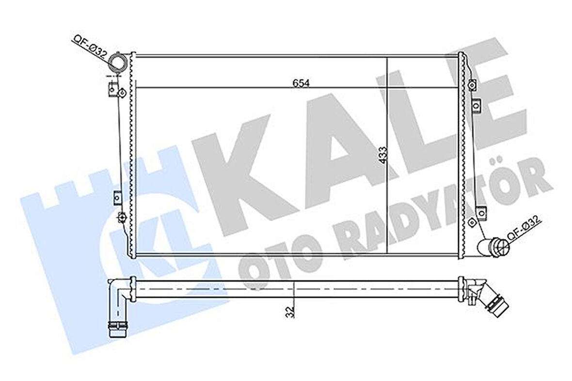 Vag Motor Su Radyatoru (mekanık - 650x446x32) Caddy Passat Golf Jetta Octavıa Touran Superb 1,9 / 2,0tdi - Kale 356930