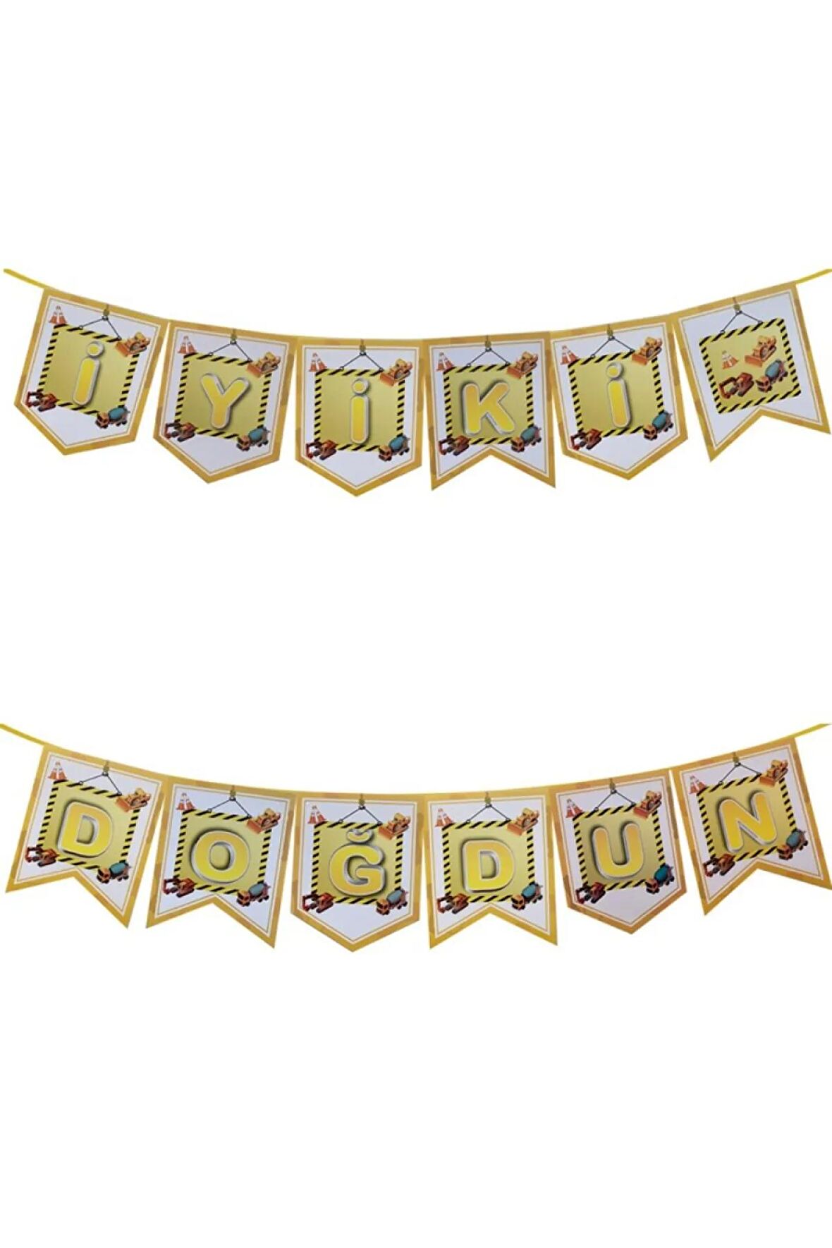 İnşaat İyiki Doğdun Uzar Banner Zigzag