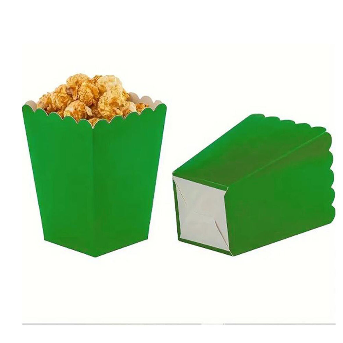 Yeşil Renk Mısır (Popcorn) Kutusu (8 Adet)