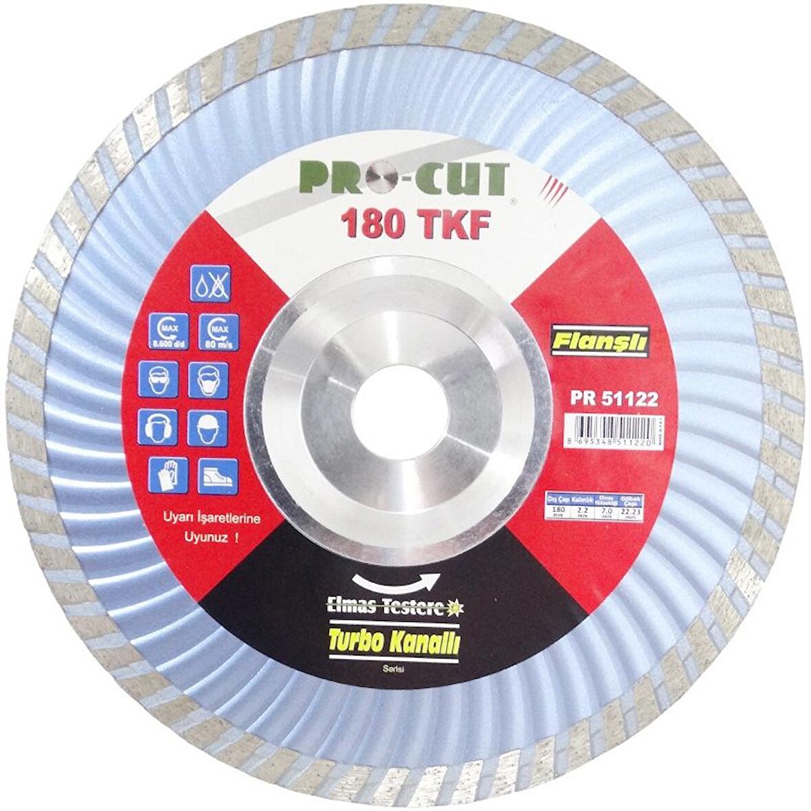 Pro-Cut PR51122 180TKF Daire Testere 180mm - Beton, Kuvarsit, Tuğla