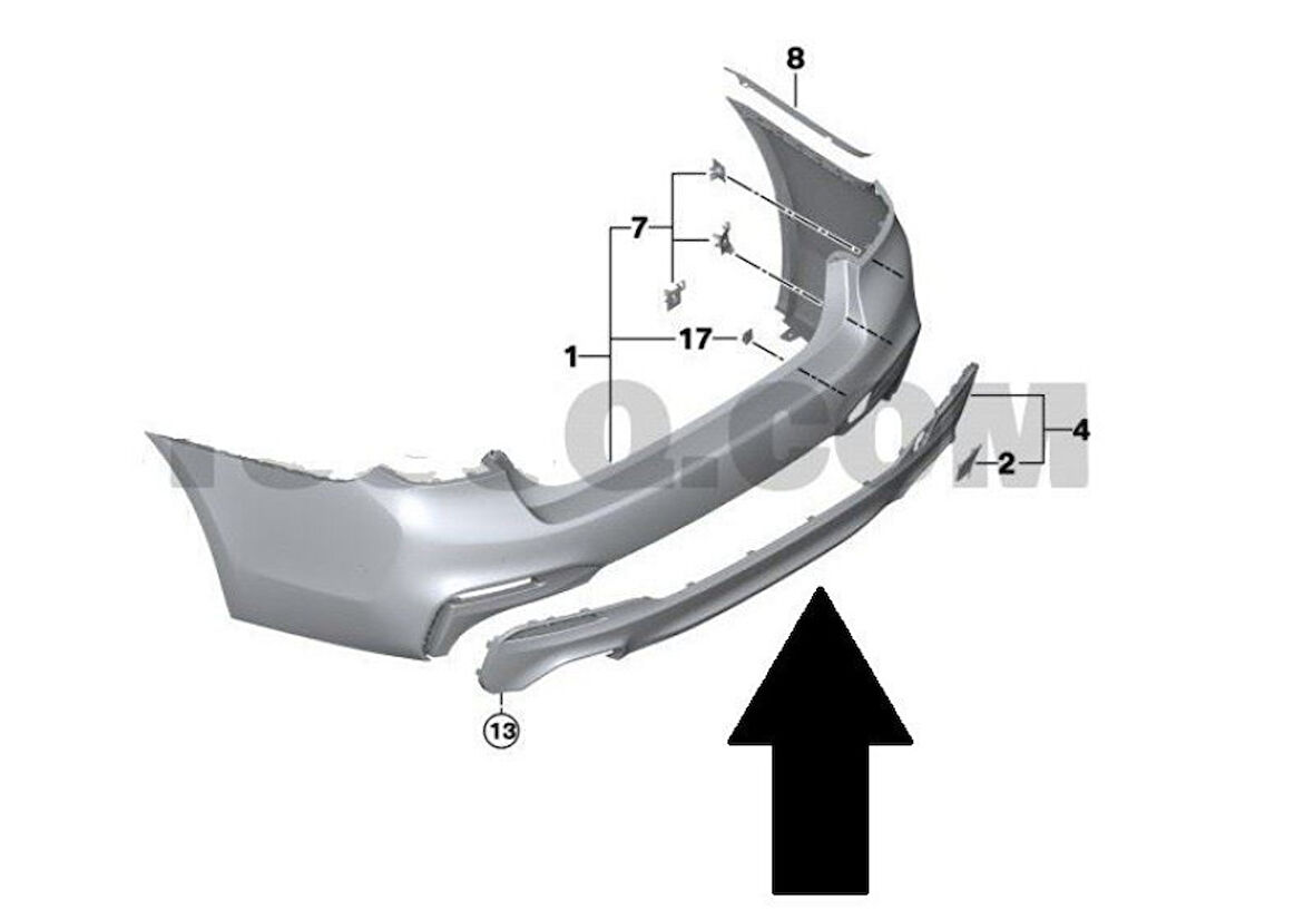 Bmw Arka Tampon Difuzoru M>tech G30 17> - Vortex V0200519