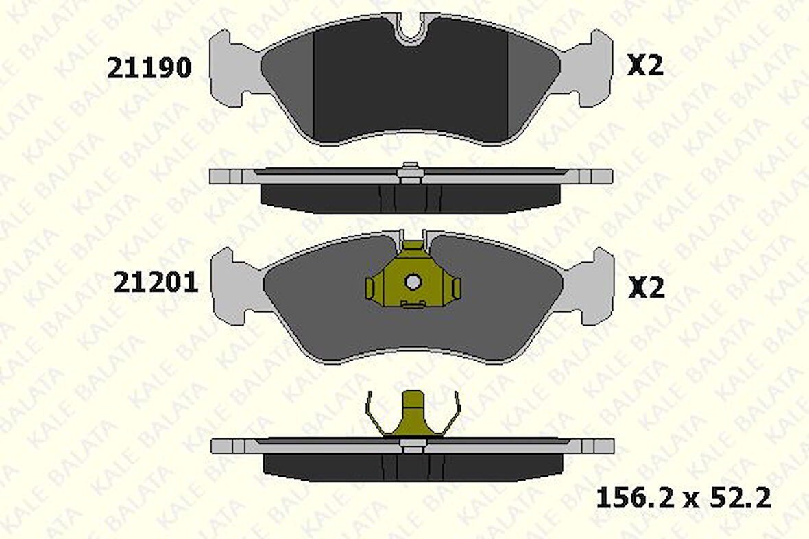 Opel On Fren Balatası Astra F 92>98 Vectra A 89> 95 Vectra B 96> 02 - Kale B 21190 175 05 Ans