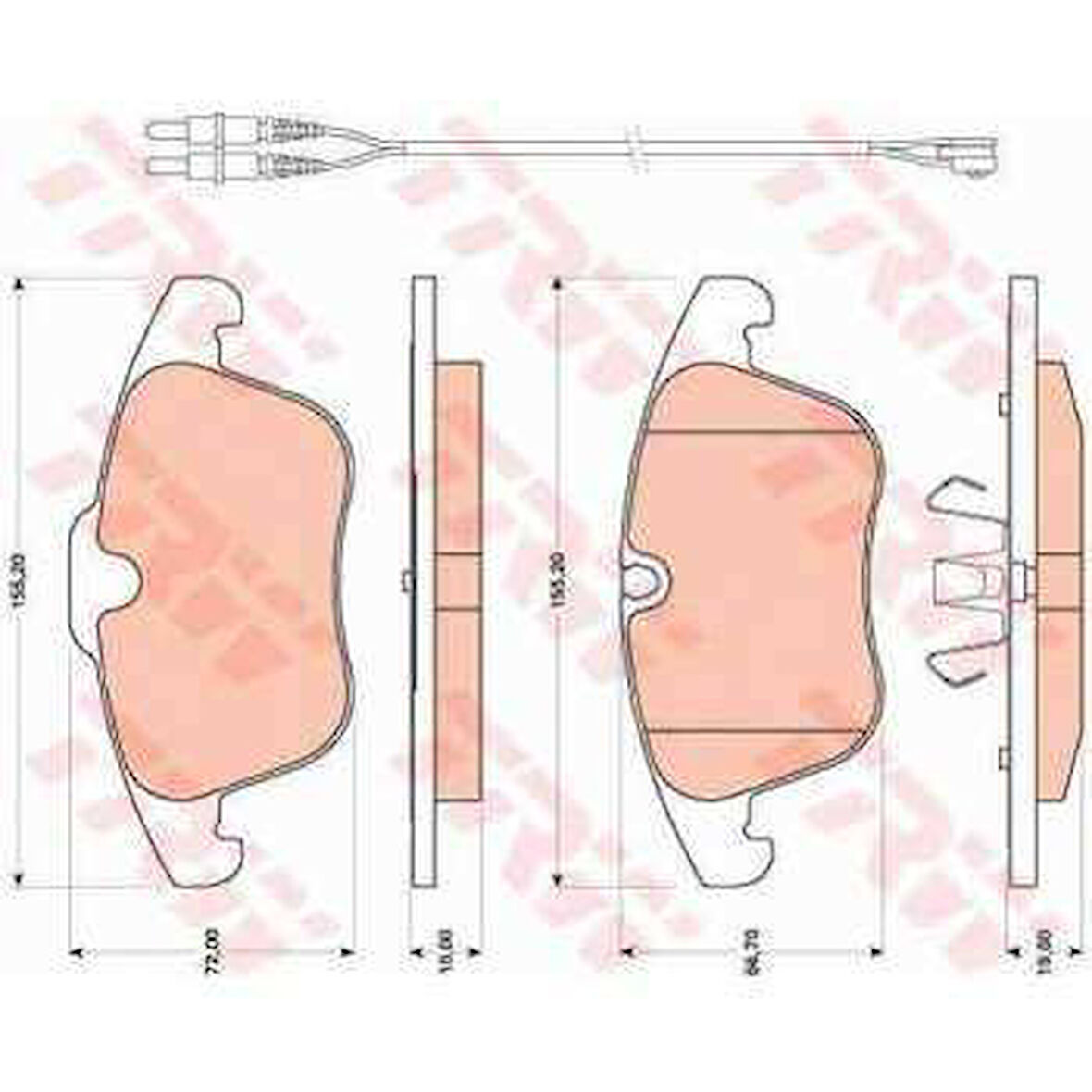Psa On Fren Balatası Fisli C5 III 1,6 16v / 1,8 16v / 2,0 16v / 1,6hdi / 2,0hdi 02 / 08> P407 Dw10bted4 - Trw Gdb1818