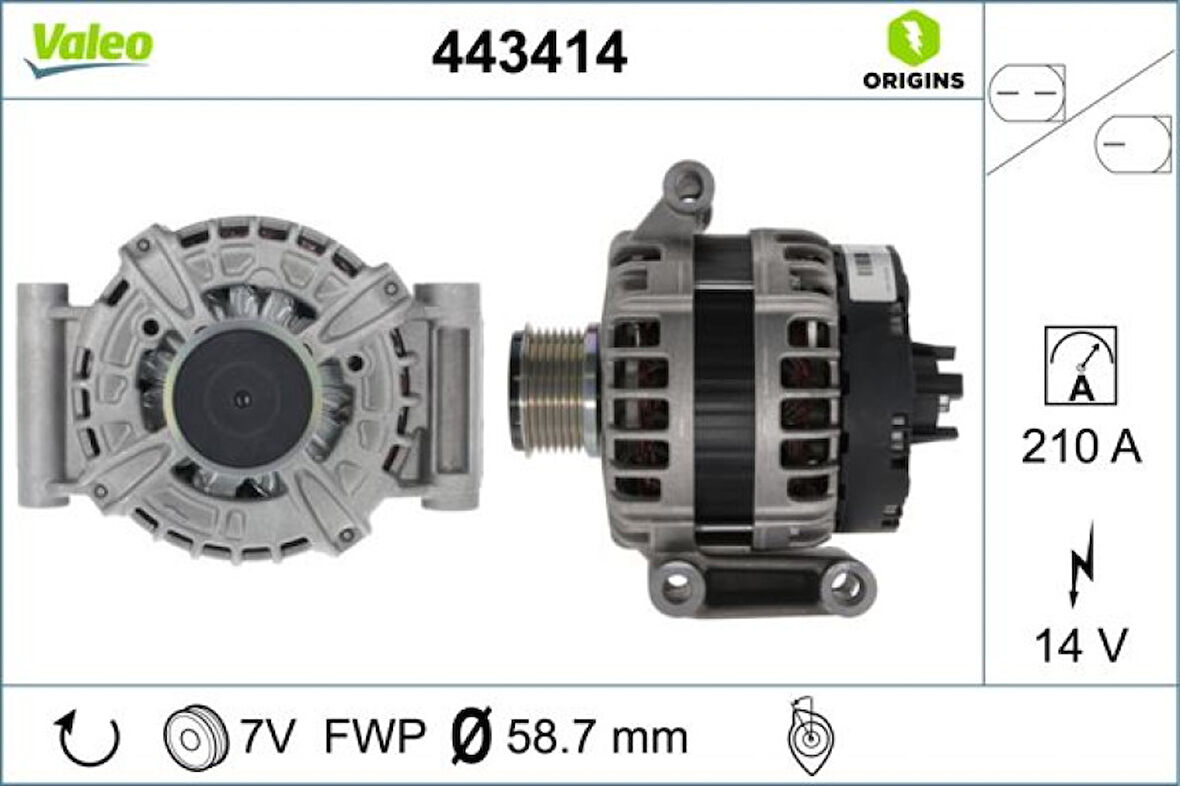 Ford Alternator 12v 210a Transıt V347 V363 2.2tdci 14> - Valeo 443414