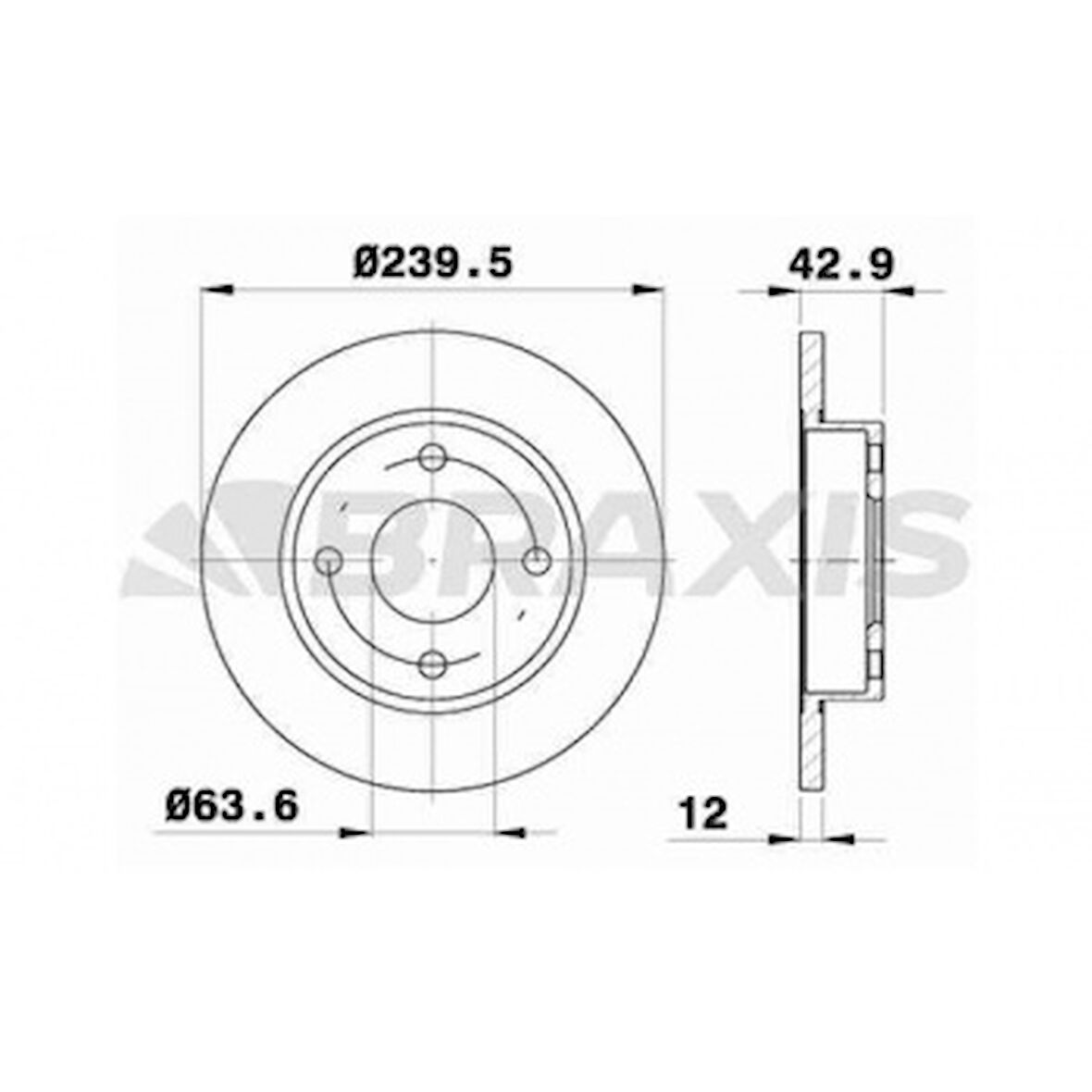 Mazda On Fren Aynası Fiesta III / IV 89>000 Ford Ka 96>00 Mazda 121 III 96>03 Olcu : (240 X 12×4b) - Braxıs Ae0039