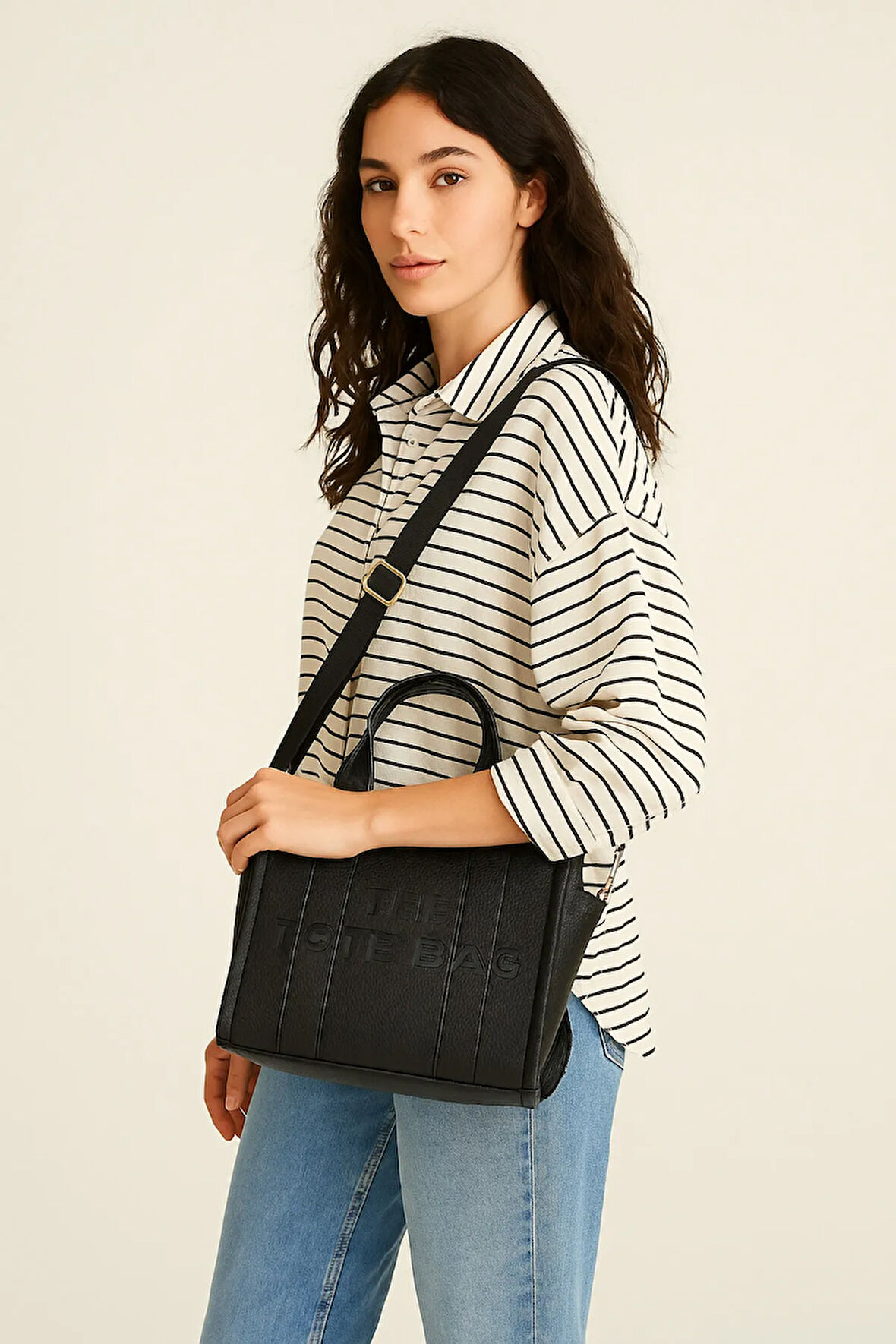 Kadın Deri Görünümlü Mini Tote Çanta - The Tote Bag Stili