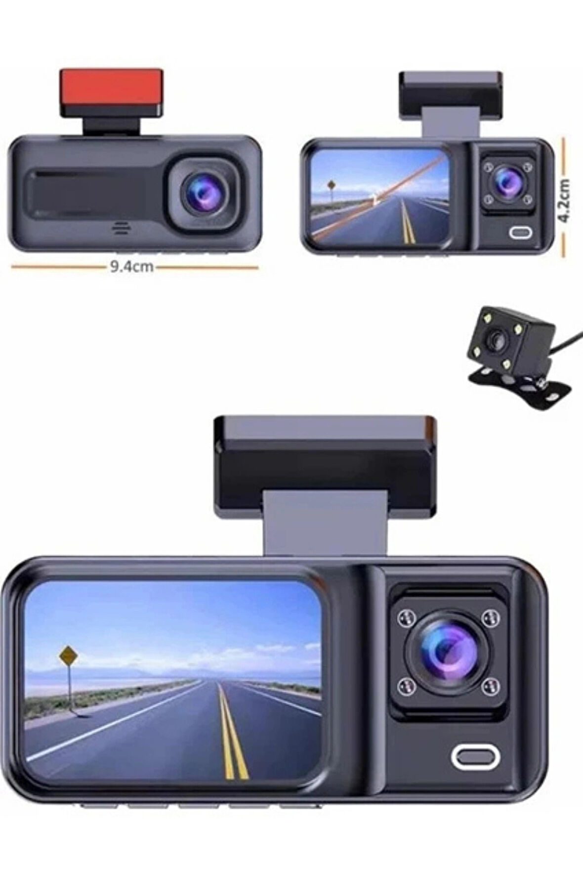 Blackbird A98 Çift Lensli Full HD 1080P Araç İçi Kamera DVR  170 Geniş Açı, G-Sensör, 2.0" Ekran, Döngü Kayıt