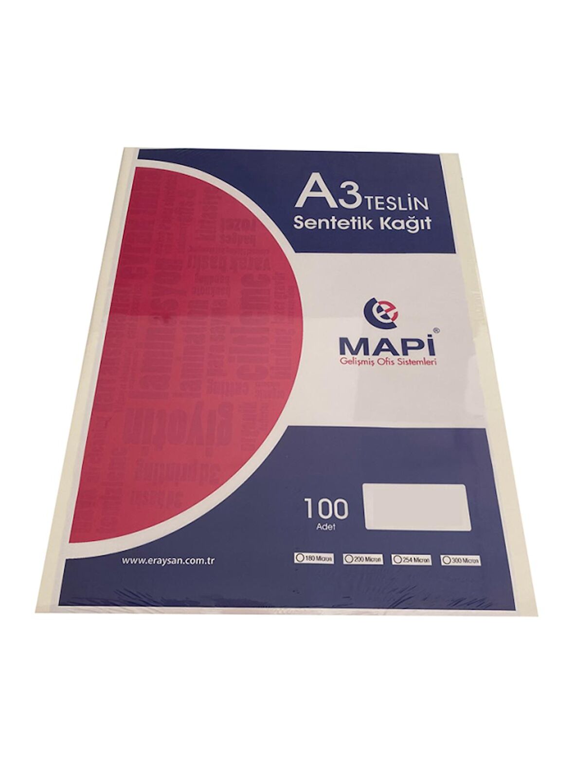MAPİ A3 SENTETİK KAGIT (TESLİN) 254 MİC. 100 LÜ