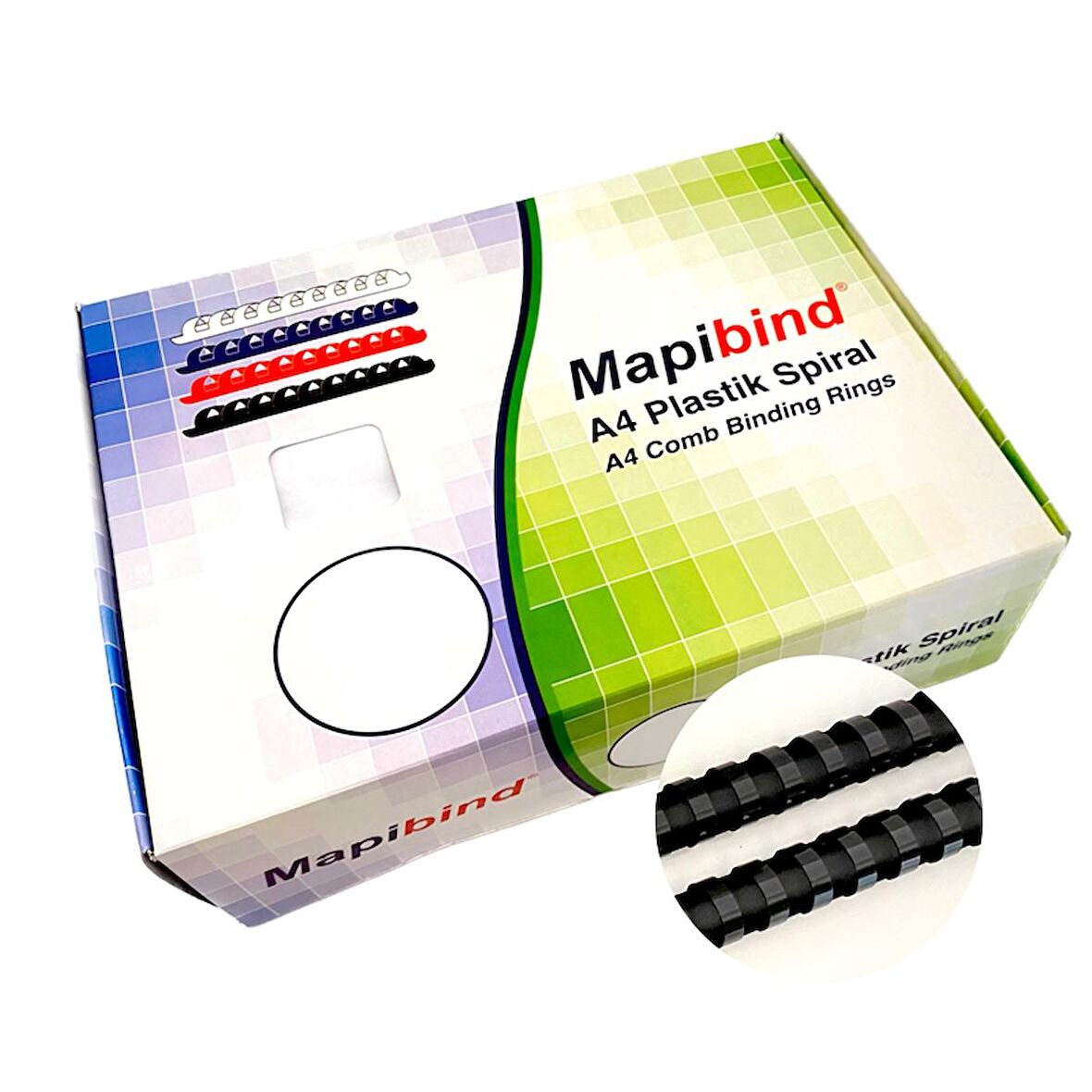 MAPİBİND 18MM PLASTİK SPİRAL SİYAH    100 AD.
