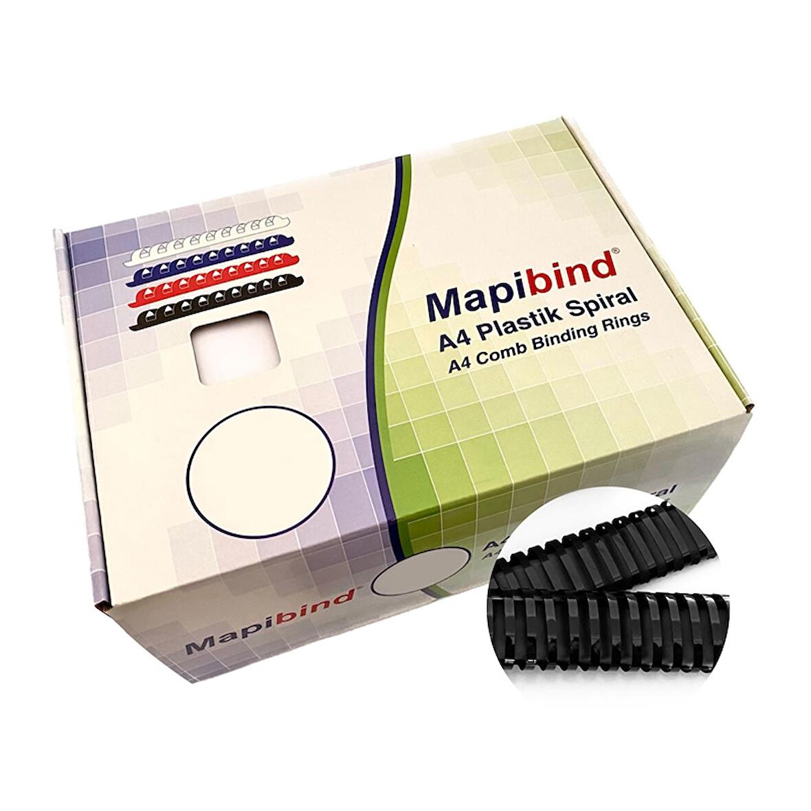 MAPİBİND 45MM PLASTİK SPİRAL SİYAH   50 AD