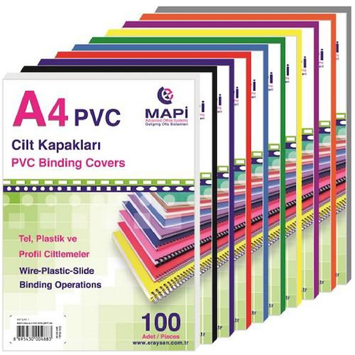 MAPI PVC A4 CİLT KAPAĞI KIRMIZI 100 ADET