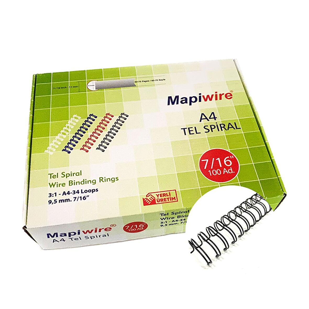 MAPİWİRE 7/16 KUTU TEL SİYAH    100 AD.