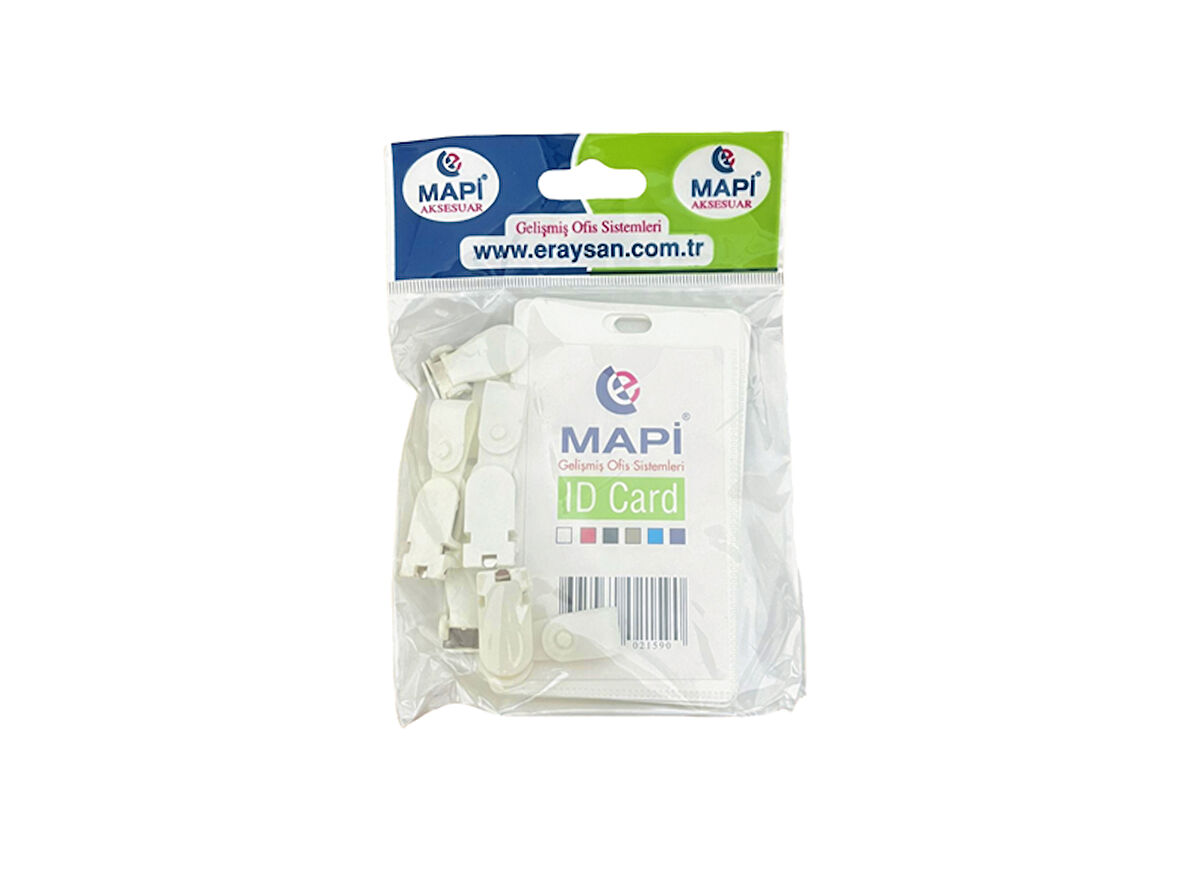 MAPİ PP KLİPSLİ DİKEY KART POŞETİ KIRMIZI 5 Lİ BLİSTERLI