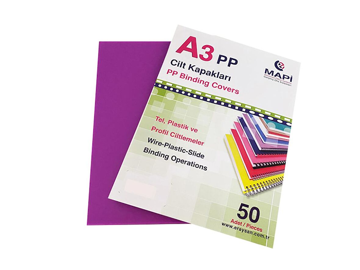 MAPİ 450 MİC.PP A3 KAPAK Ş.MOR 50 AD.