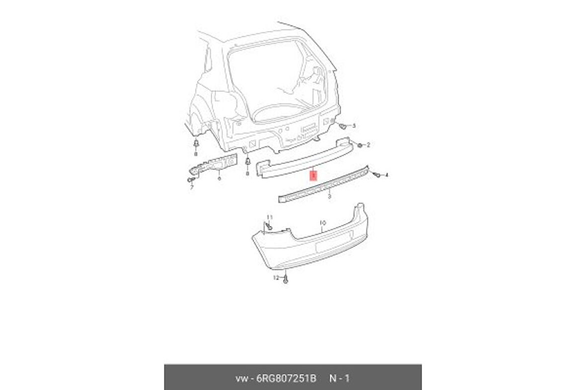 Vw Tampon Köpügü Arka - Tampon Köpügü Arka - Boem 6rg807251b