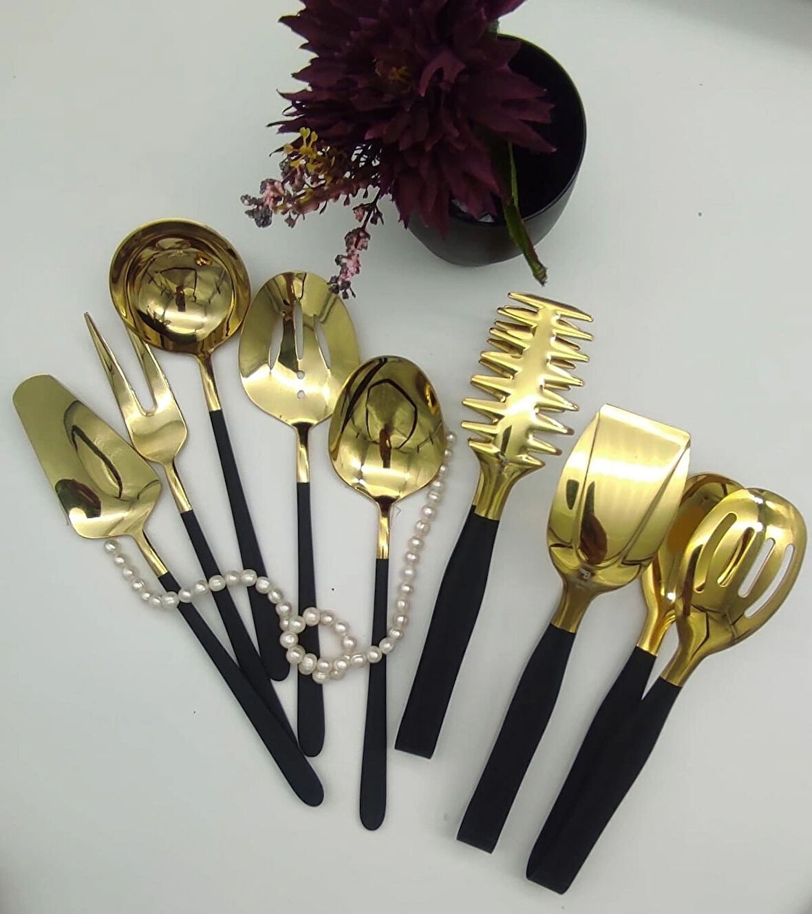  Siyah Gold 8 Parça Masa Sos Seti
