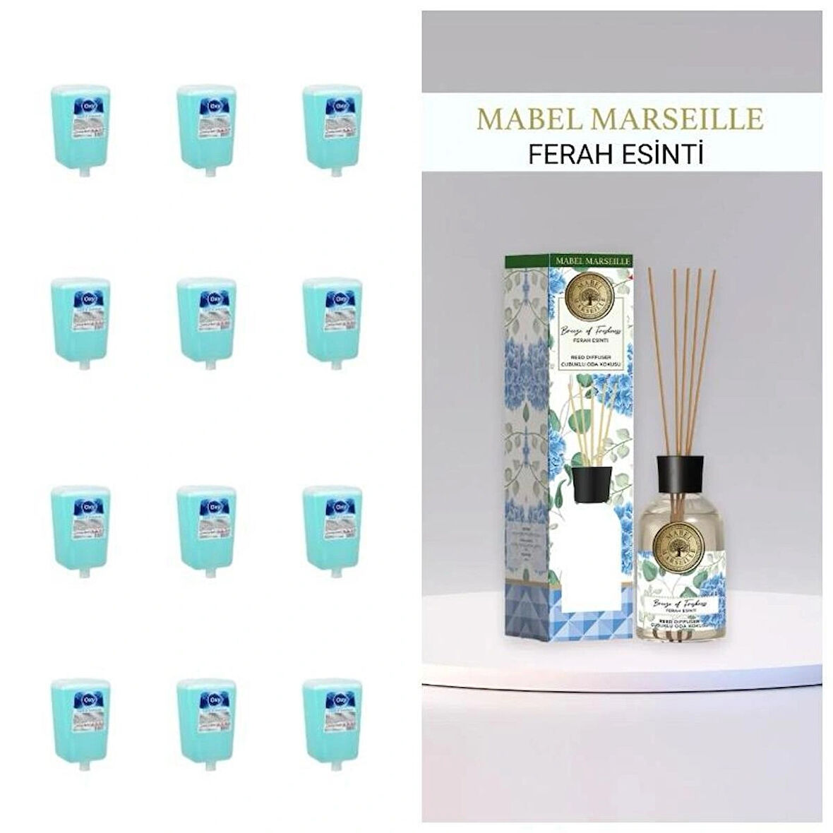 Oxy Köpük El Sabunu Yedek Kartuş 1 Lt * 12 Adet ( Çubuklu Oda Kokusu Hediyeli )