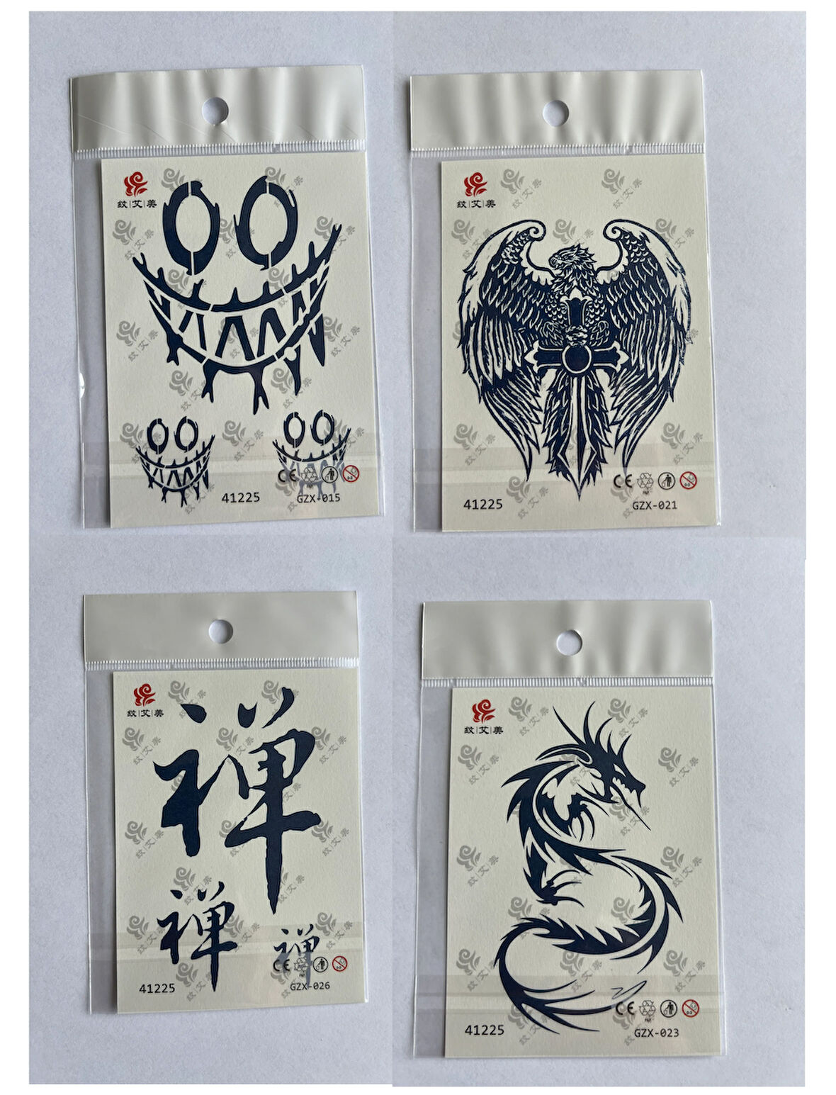 Dragon Çince 3 Hafta Kalıcı 4 Adet Minimal Yarı Kalıcı Dövme Seti