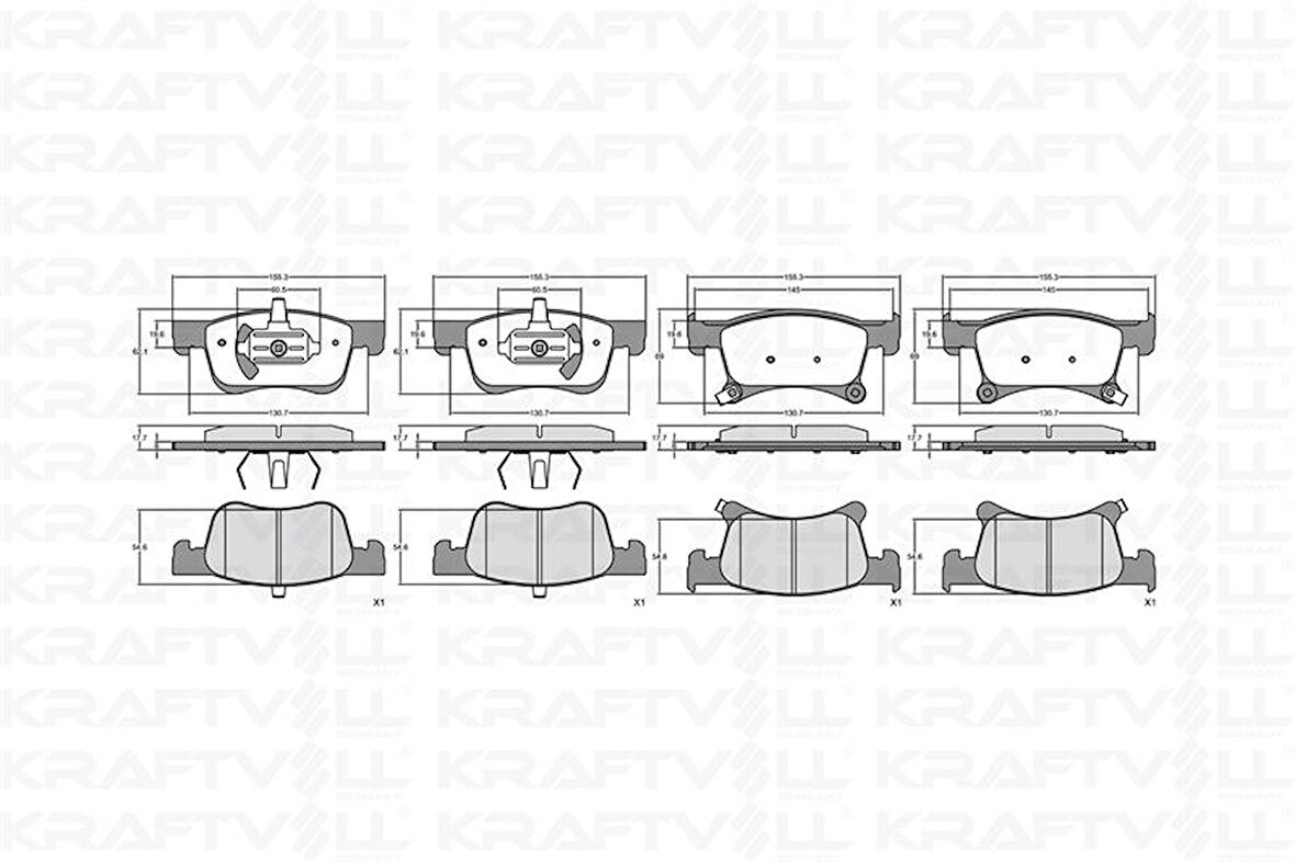 Opel On Fren Balatası 14 Jant Corsa E 14 > Adam 13 > - Kraftvoll 07010096