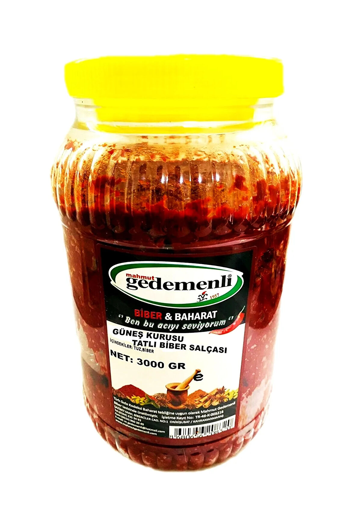 GÜNEŞ KURUSU EV TİPİ TATLI BİBER SALÇASI 3 KG