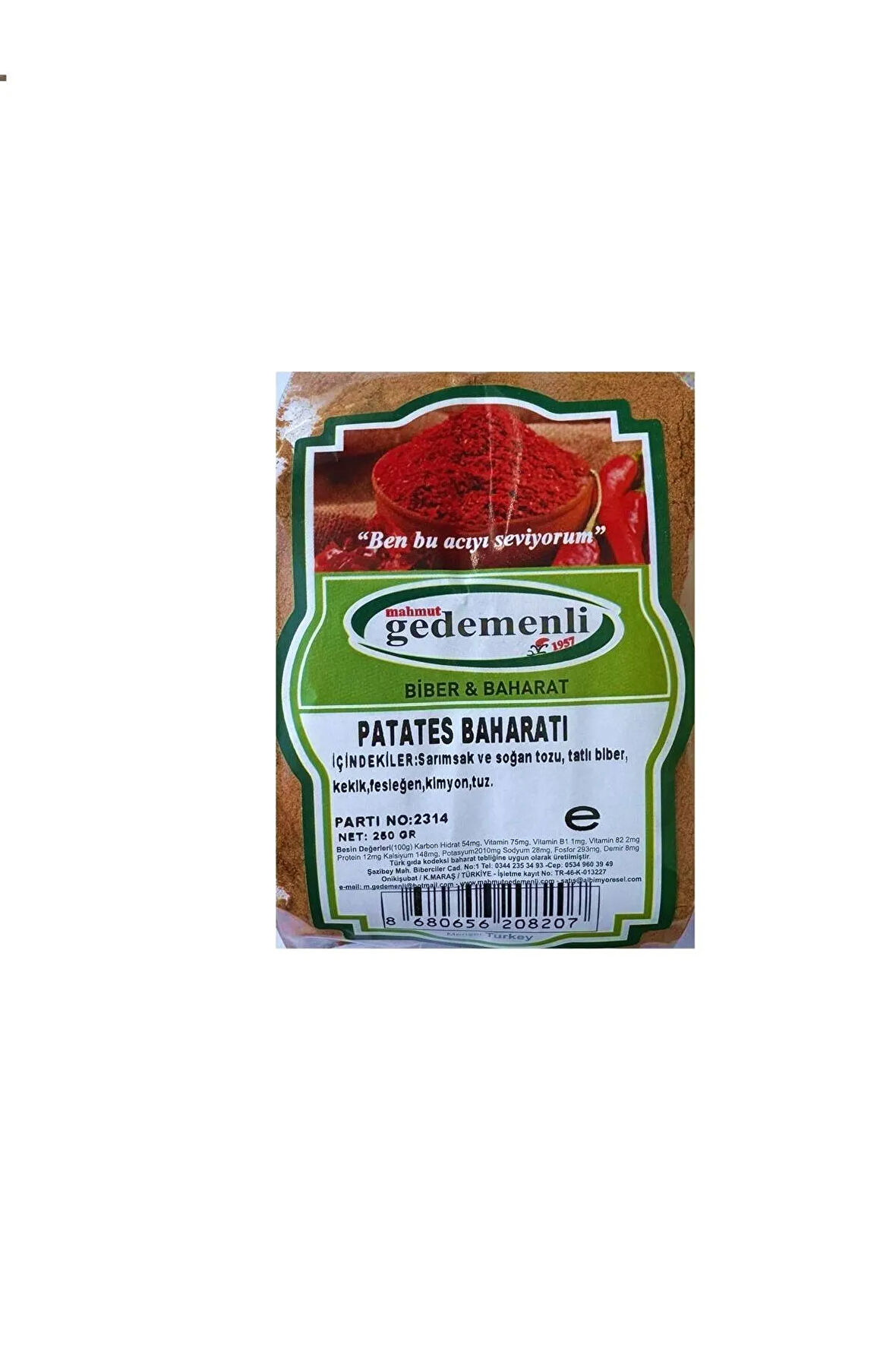 Cips Ve Patates Baharatı 250 gr