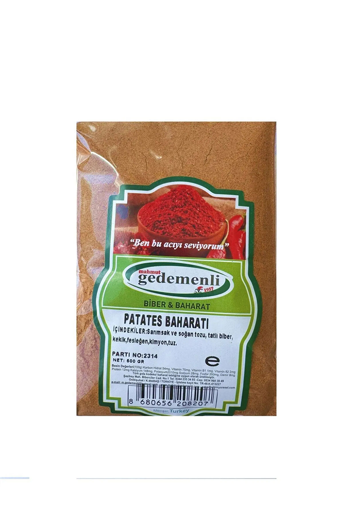 Cips Ve Patates Baharatı 500 gr