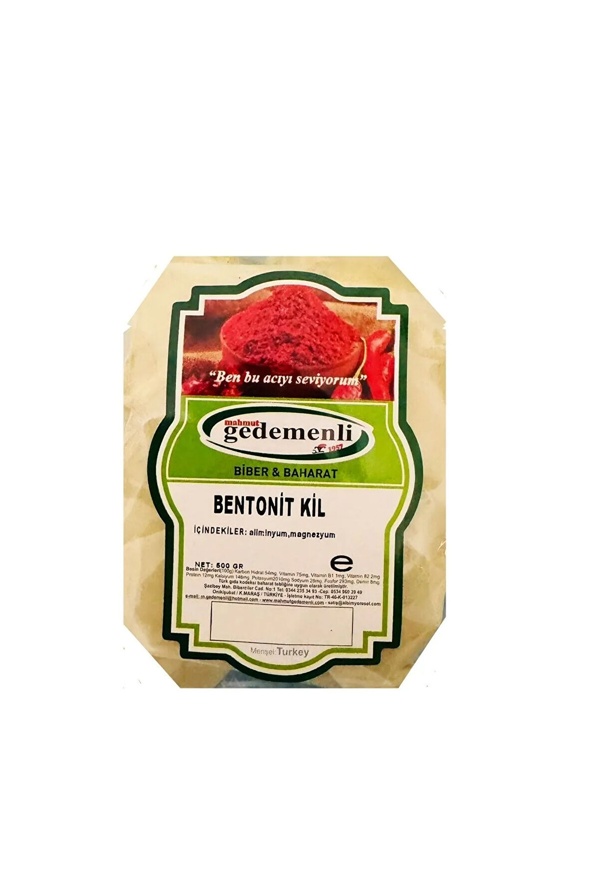 BENTONİT TOZ KİL 500 GR