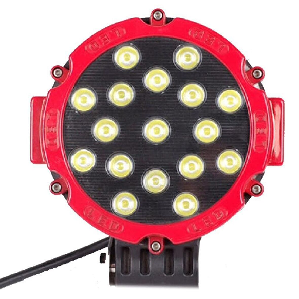 Off-Road Çalışma Lambası 17 LED 51 Watt Metal - Kırmızı