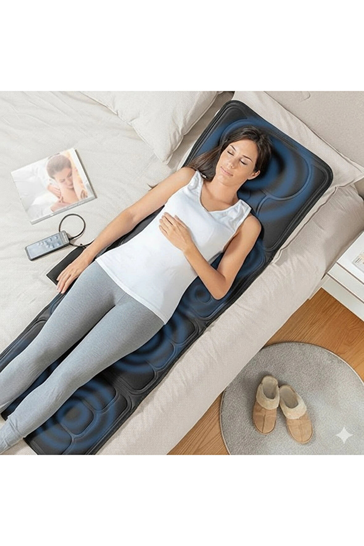 Glr 618A Tüm Vücut Masaj Minderi Titreşimli ve Isıtmalı - Boyun, Sırt ve Bacak Rahatlatma, Katlanabilir ve Kumandalı