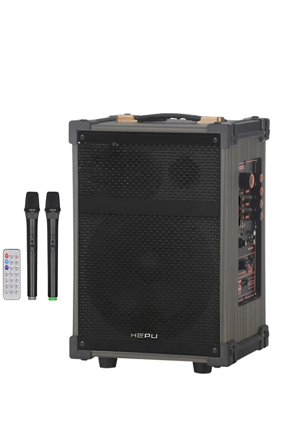 Hepu Hp-976 Partybox Bluetooth Hoparlör 8 Woofer 40W Güç 2 Kablosuz Mikrofon Kumanda
