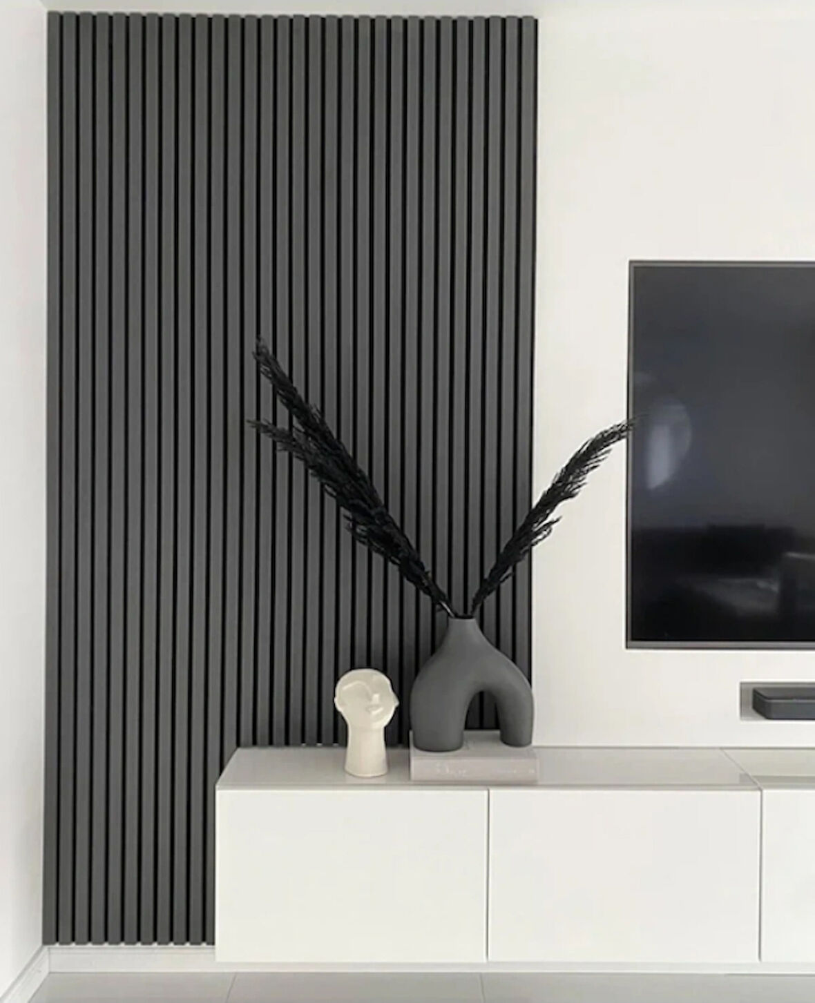 120 CM 12 ADET KENDİNDEN YAPIŞKANLI AHŞAP ÇITA - ANTRASİT GRİ