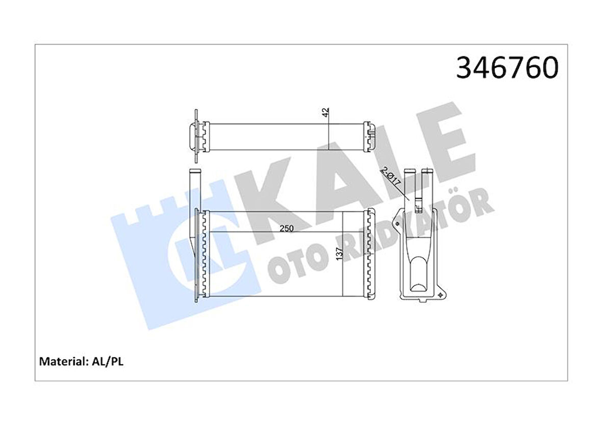 Ford Kalorıfer Radyatörü - Kalorıfer Radyatörü - Kal 346760