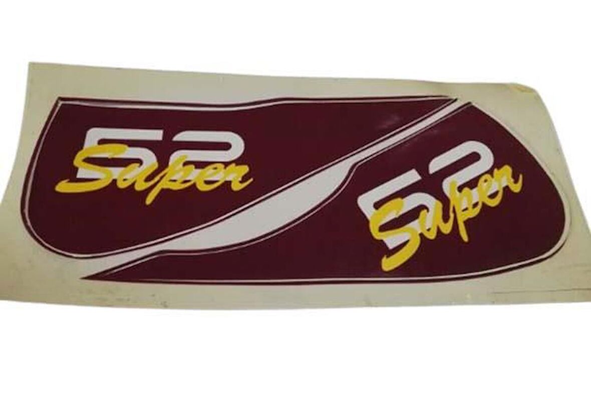 Mobylette Super 52 Yan Kapak Yazısı Bordo
