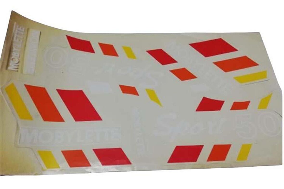 Mobylette Sport 50 Yazı Takımı Kırmızı-sarı