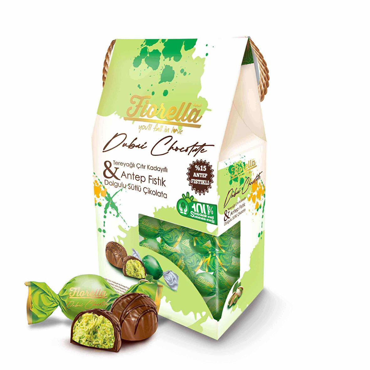 Fiorella Dubai Çikolatası İpli Kutu 230 Gr. (1 Adet)